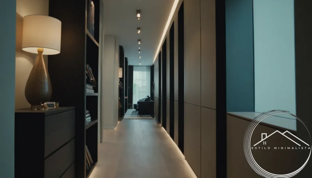 slim storage units maximized in a narrow hallway space.