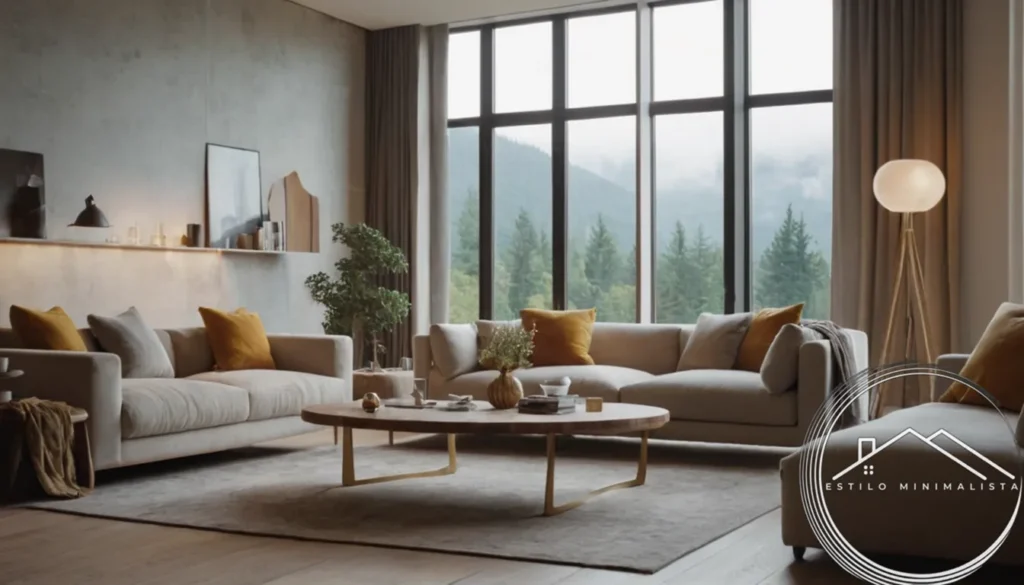 A cozy living room with minimalist decor accents.