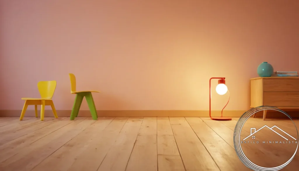 3 minimalist lamp designs on a child's colorful wooden floor.