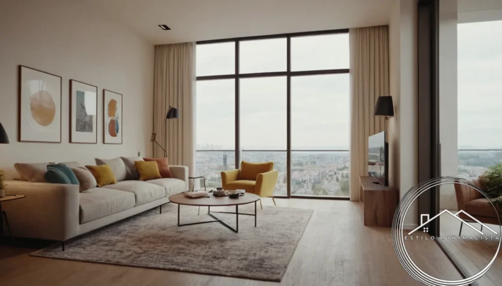 A minimalist apartment's open banking area concept.