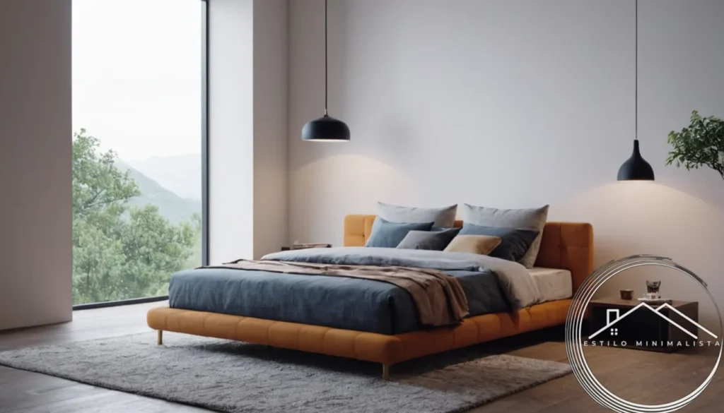 A minimalist bed or bedroom interior design concept.