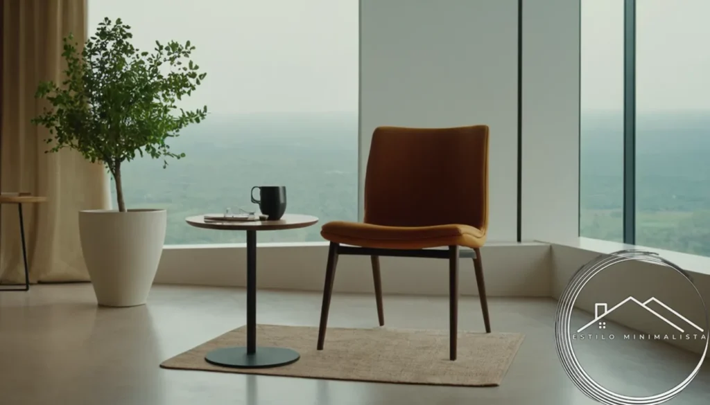 A minimalist high-legged chair in a stylish