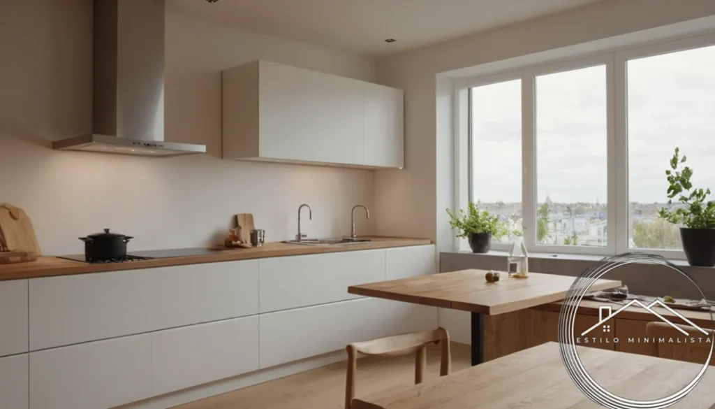 A minimalist kitchen design in a compact