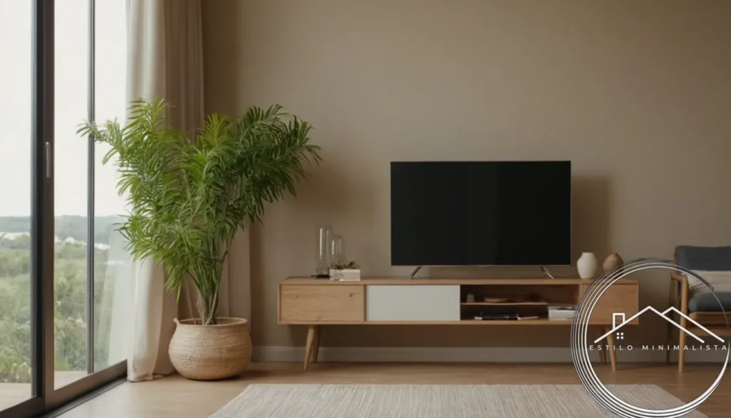 A minimalist home decor setup with eco-friendly accents displayed neatly.