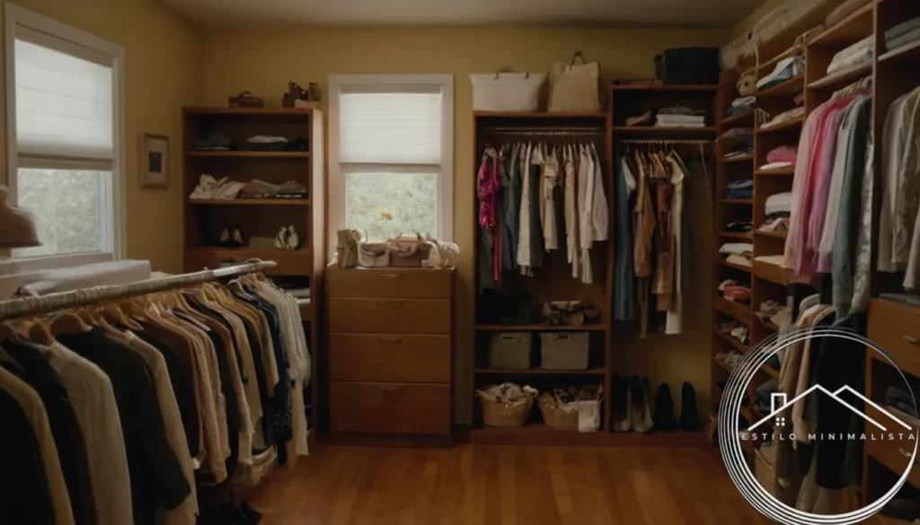 A cluttered closet before and after organizational transformation.