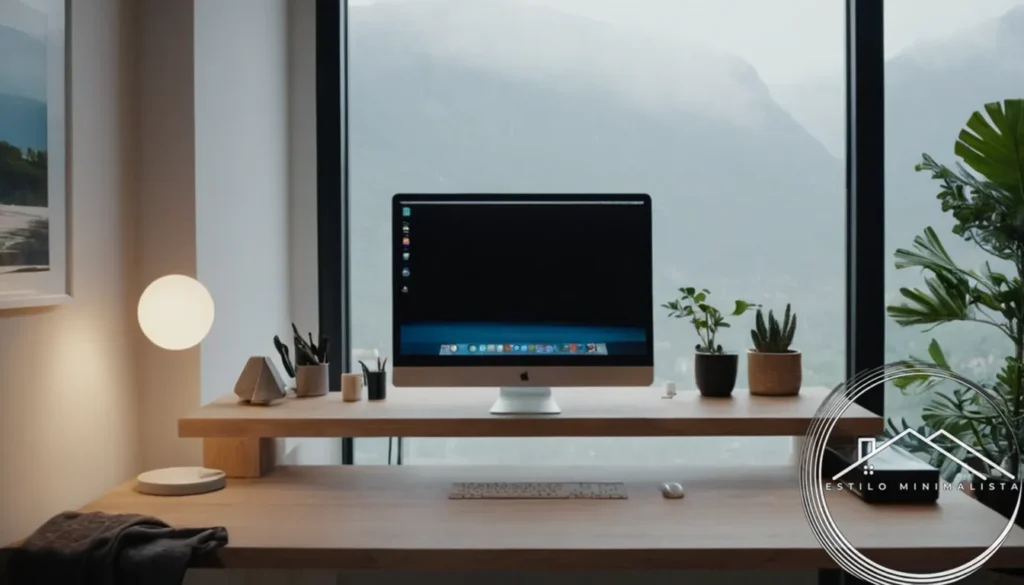 A minimalist home office setup with modern