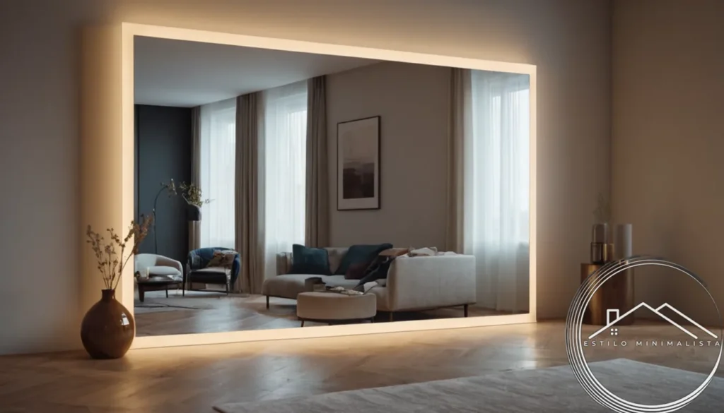 Minimalist mirrors placed stylishly in an expansive