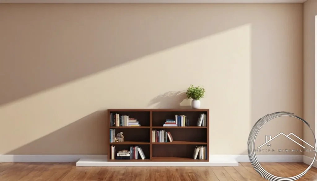 A minimalist bookshelf against a plain