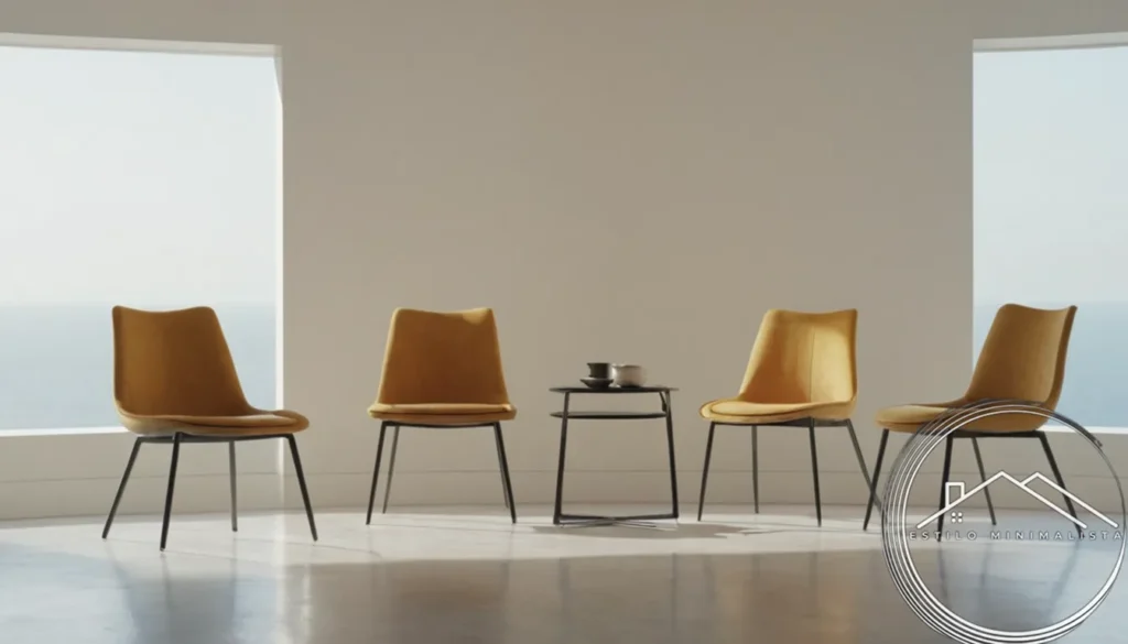 2-3 minimalist chairs in neutral background setting.