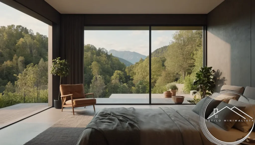 A minimalist space with clean lines and serene natural surroundings.
