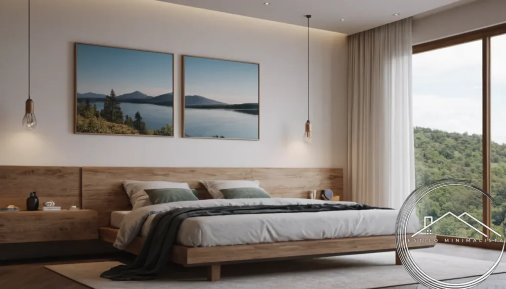 A minimalist bedroom design with calm