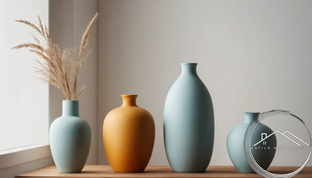 3 minimalist vases on plain background inspired by Pinterest styles.