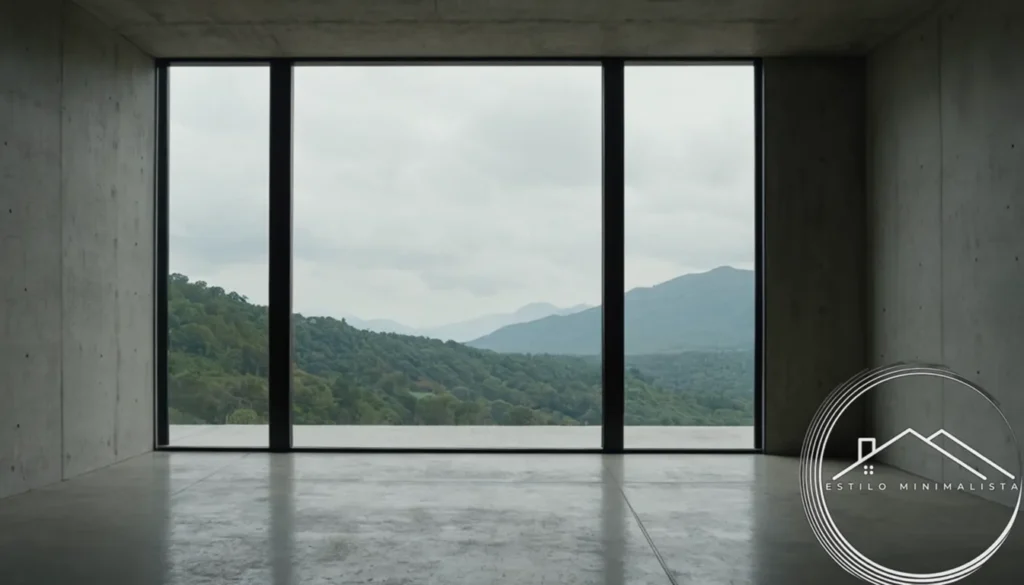 A minimalist concrete interior design space.