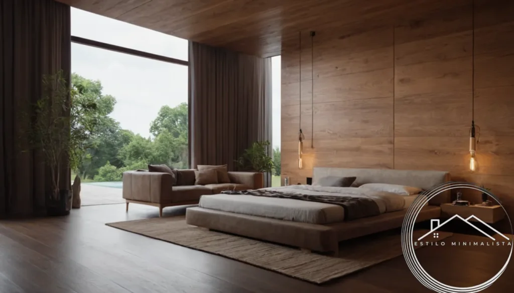natural wood textures and minimalist lighting interior designs together.