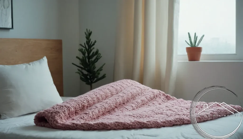 A minimalist blanket on a child's bed or sofa.