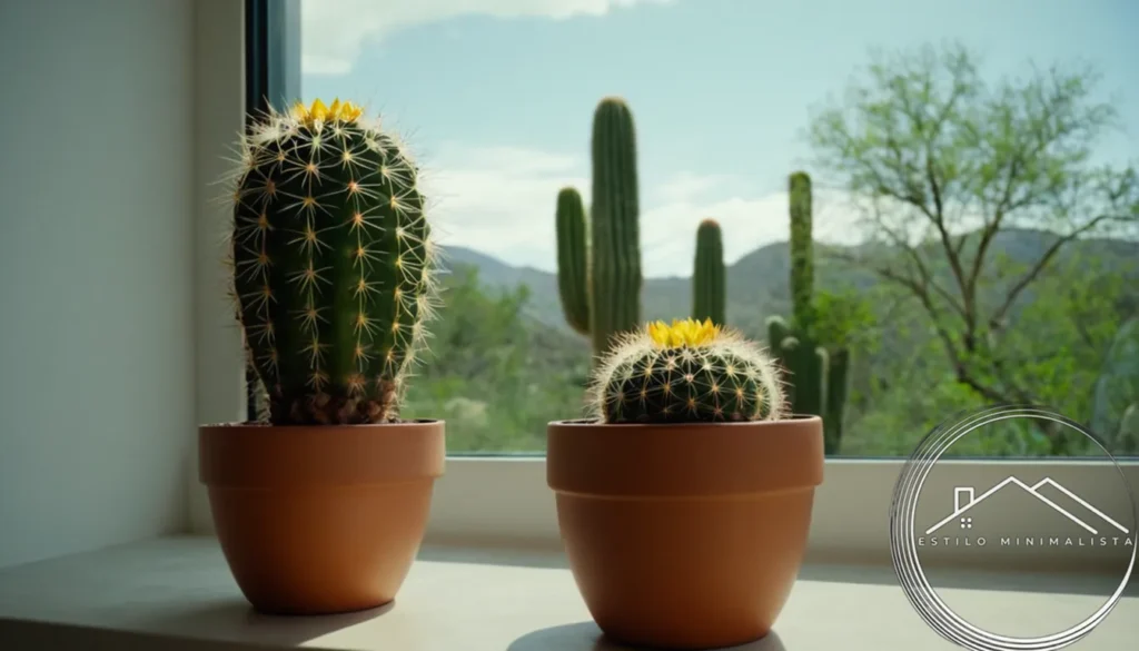 A happy cactus in a minimalist pot