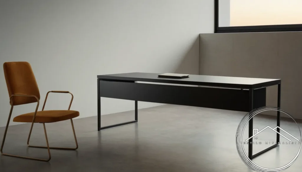 A minimalist auxiliary desk made from sleek