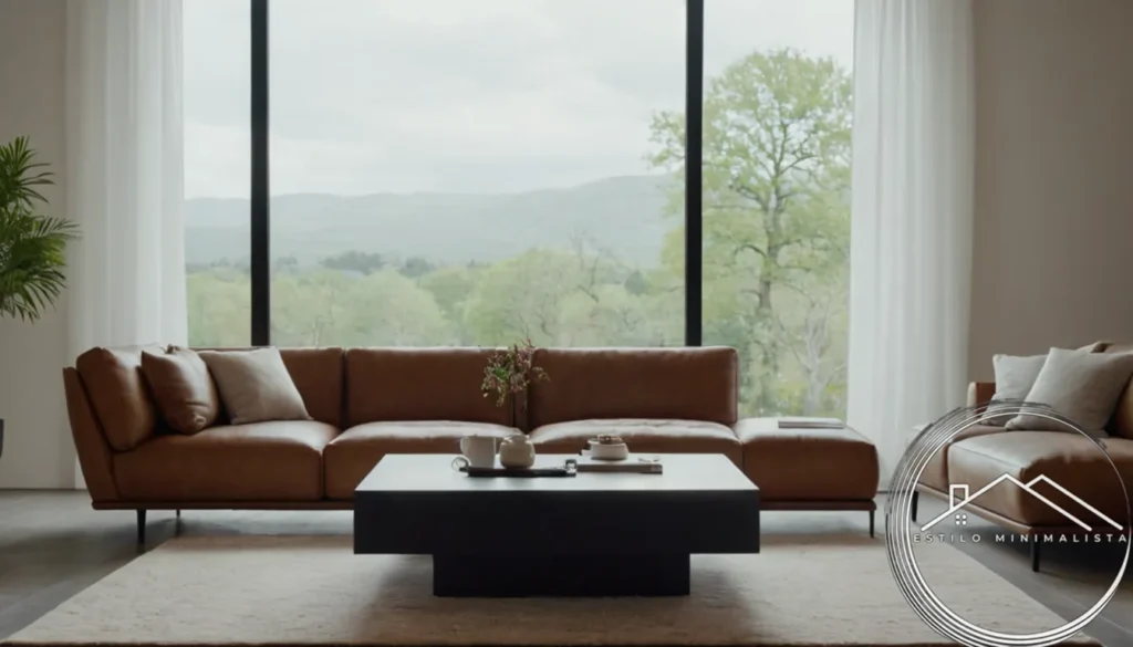 A minimalist coffee table and sleek living room decor.