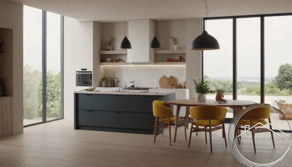 A minimalist kitchen or living space with few belongings.