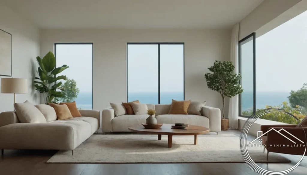 A serene living room with minimal clutter and natural light.