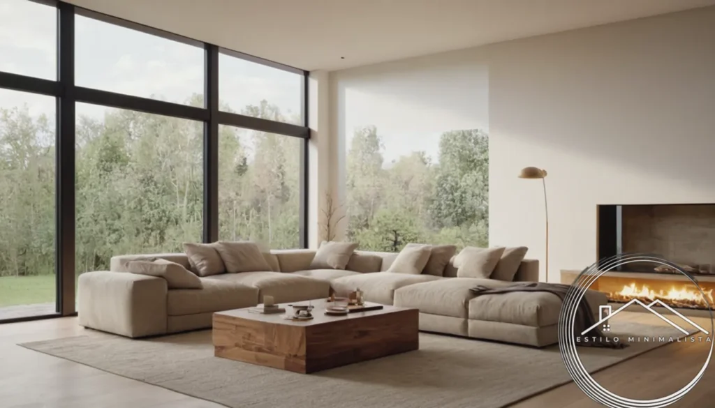 A minimalist living room with open space and natural light.