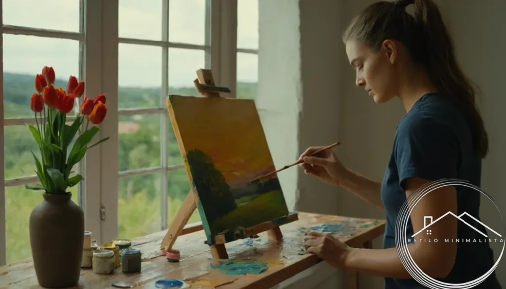 A person painting with eco-friendly paint