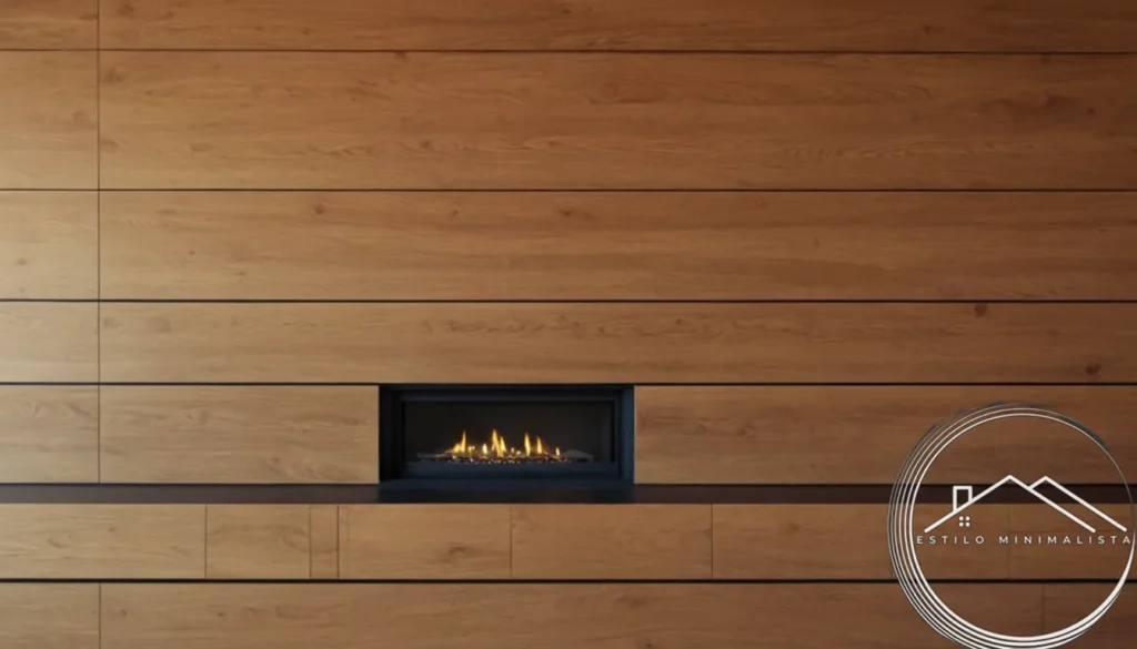 A minimalist wooden wall design with a cost budget breakdown.