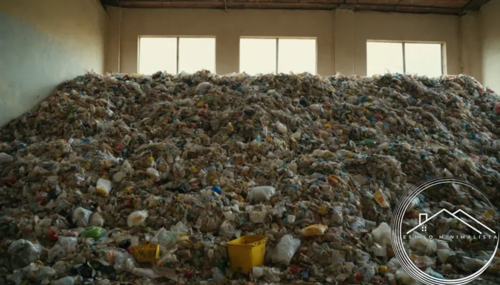 Recyclable waste sorted into categories of plastic.