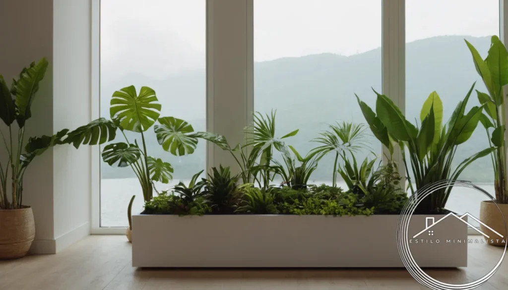 A minimalist indoor garden concept with simple