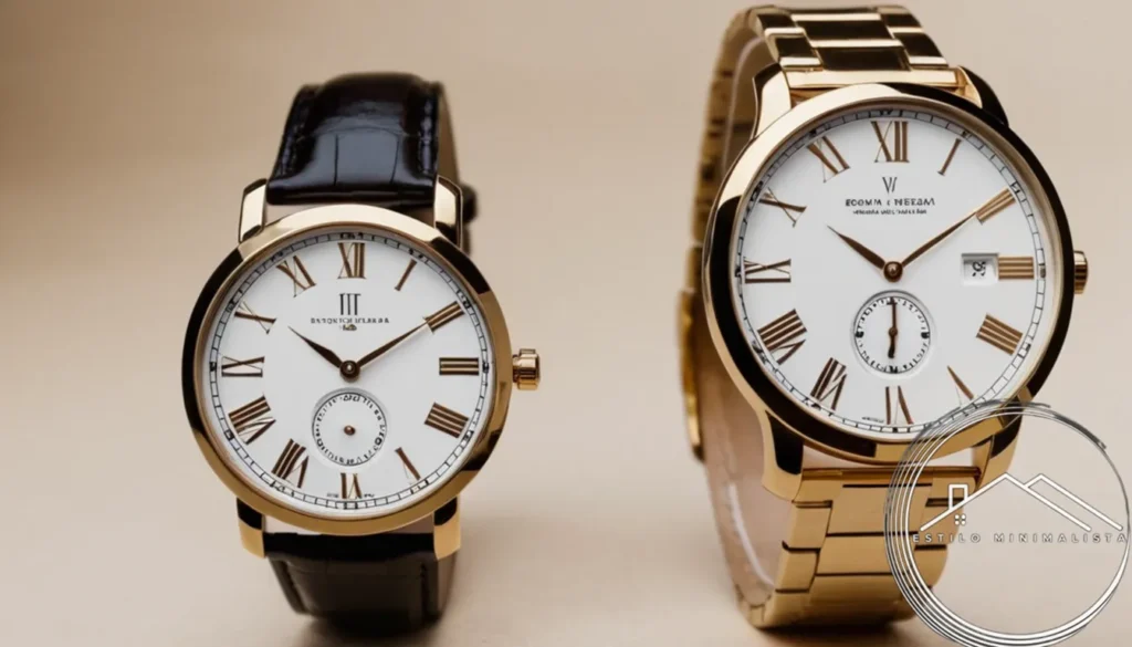 Minimalist watches displaying Roman numerals in elegant design.