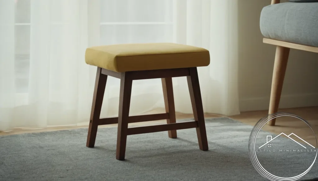 A minimalist stool design with a removable washable cushion.