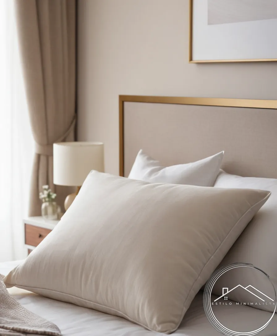 A serene, minimalist bedroom scene featuring a seda pillow.