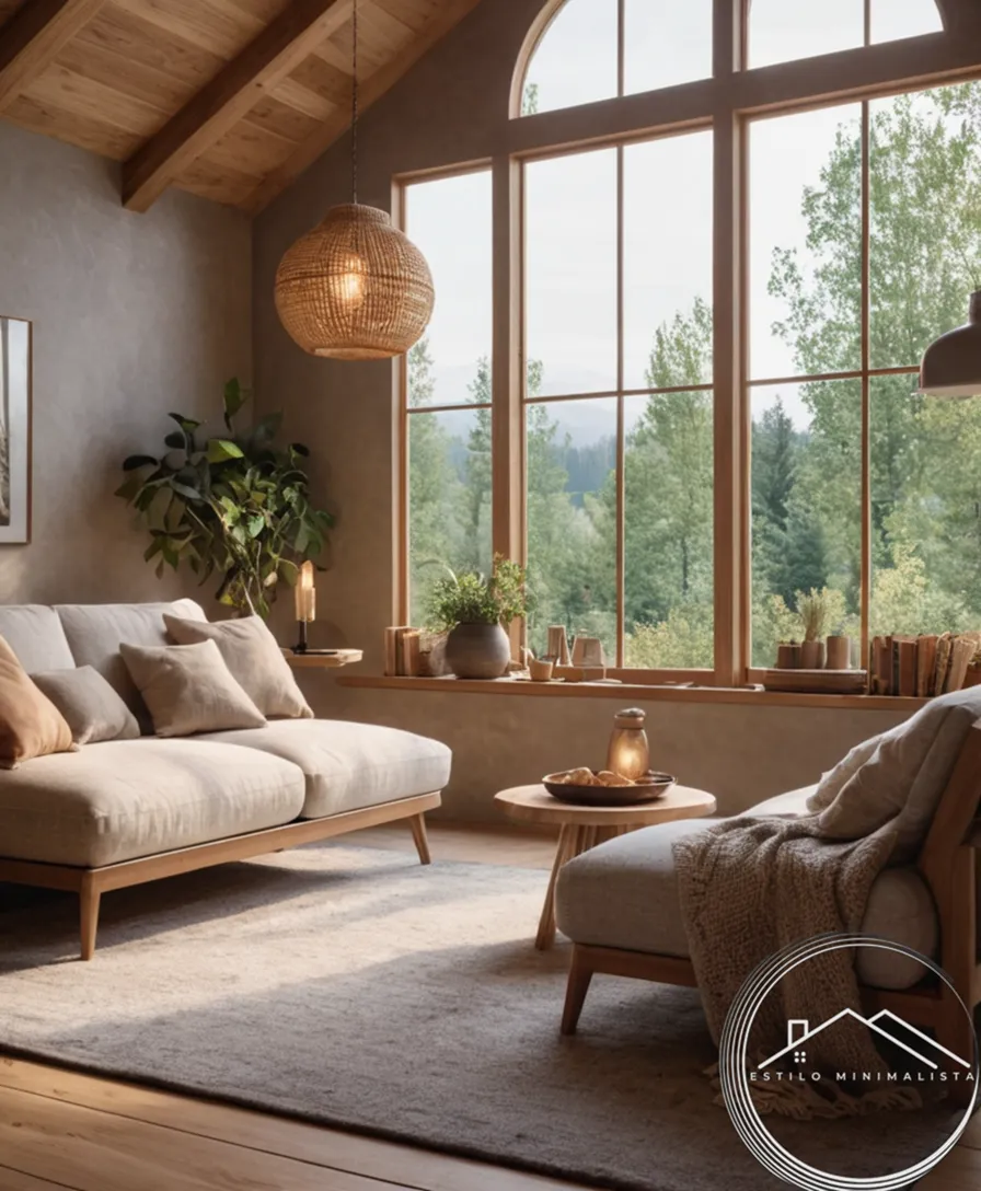 A cozy, natural-living style home with organic textures and warm elements.