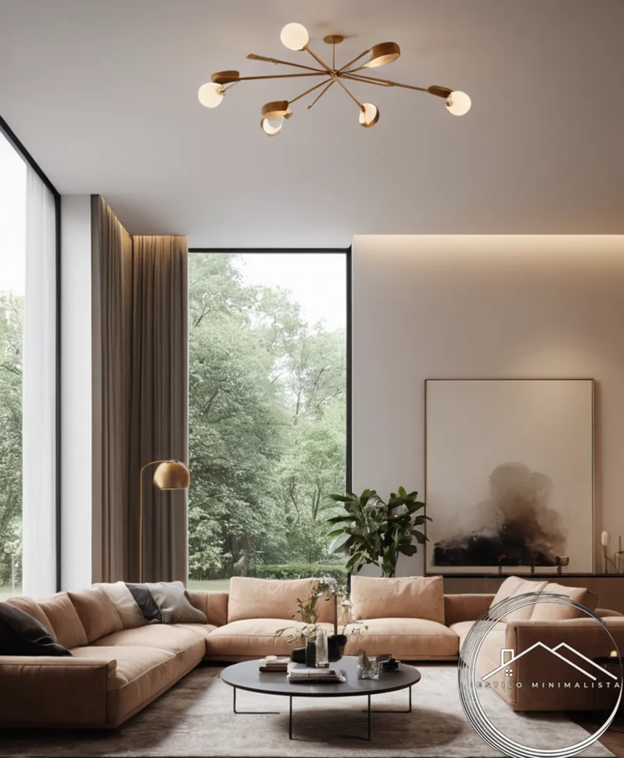 3 minimalist light fixtures in stylish, modern living spaces.