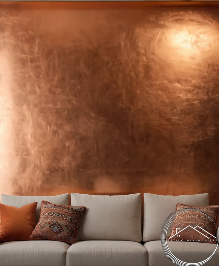 A sleek, elegant wall decor made of copper.
