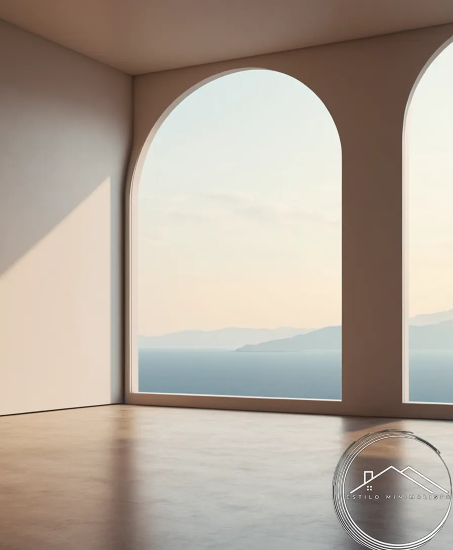 Empty space with minimalist artwork and simple architecture illustration.