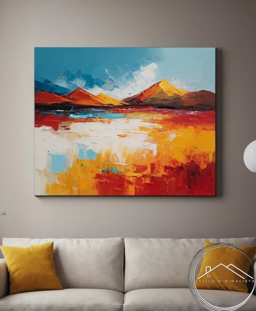A minimalist painting with bold brushstrokes on canvas.