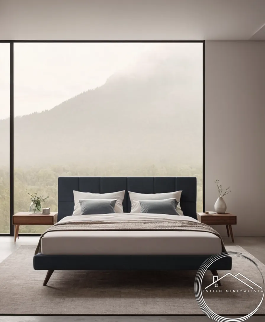 A minimalist bed with high legs and clean design.