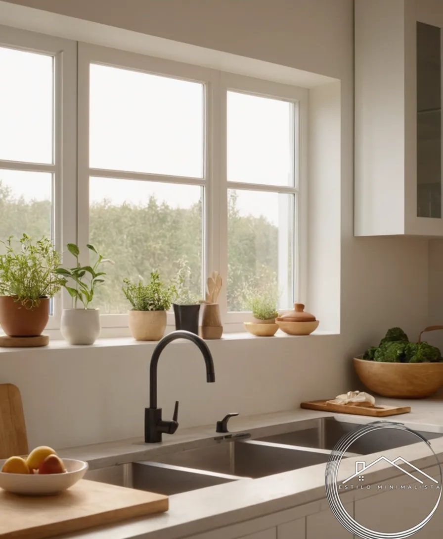 A serene kitchen with minimalist decor and one beautiful dish.