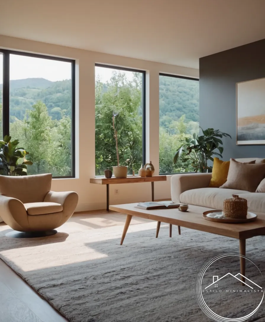 A serene, organized living space with a calm atmosphere.