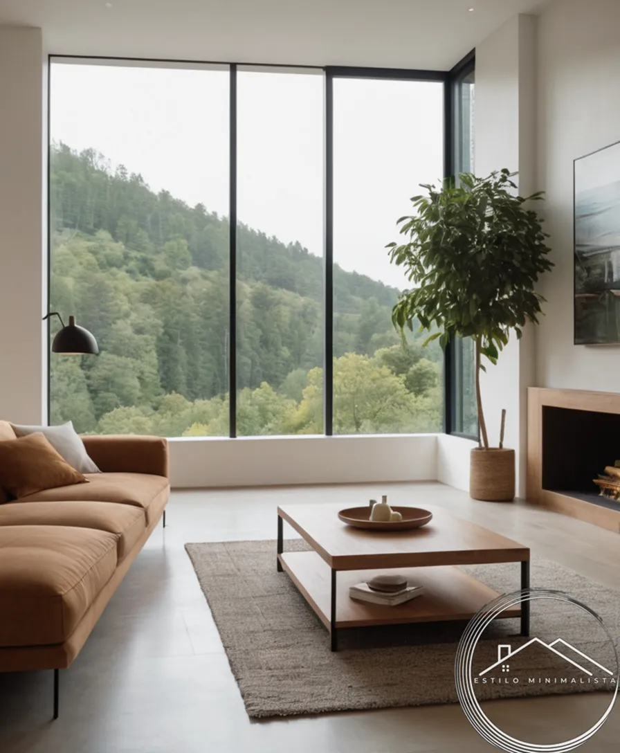 A minimalist living space with clean lines and natural decor.