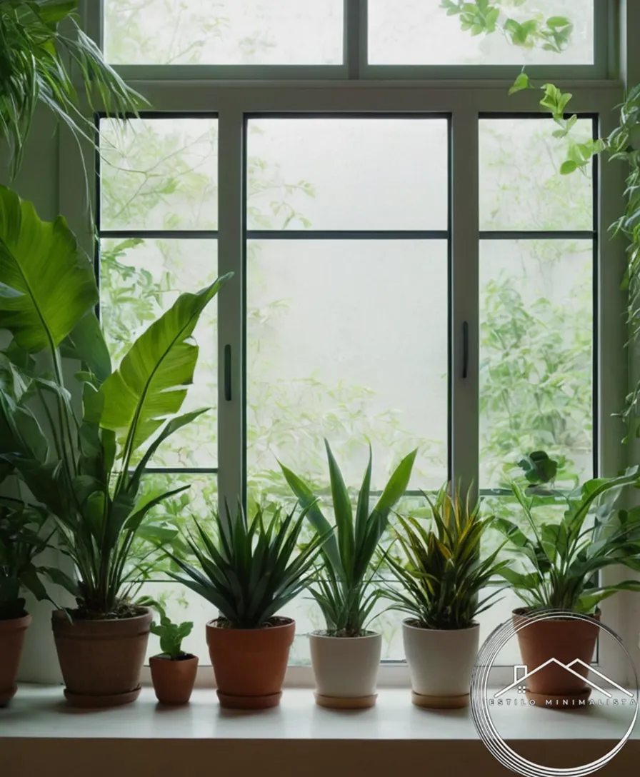 5-6 lush plants set amidst a minimalist and serene background.