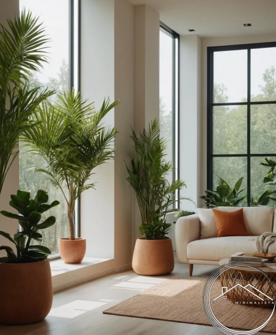 A minimalist room with stylish plants and décor.