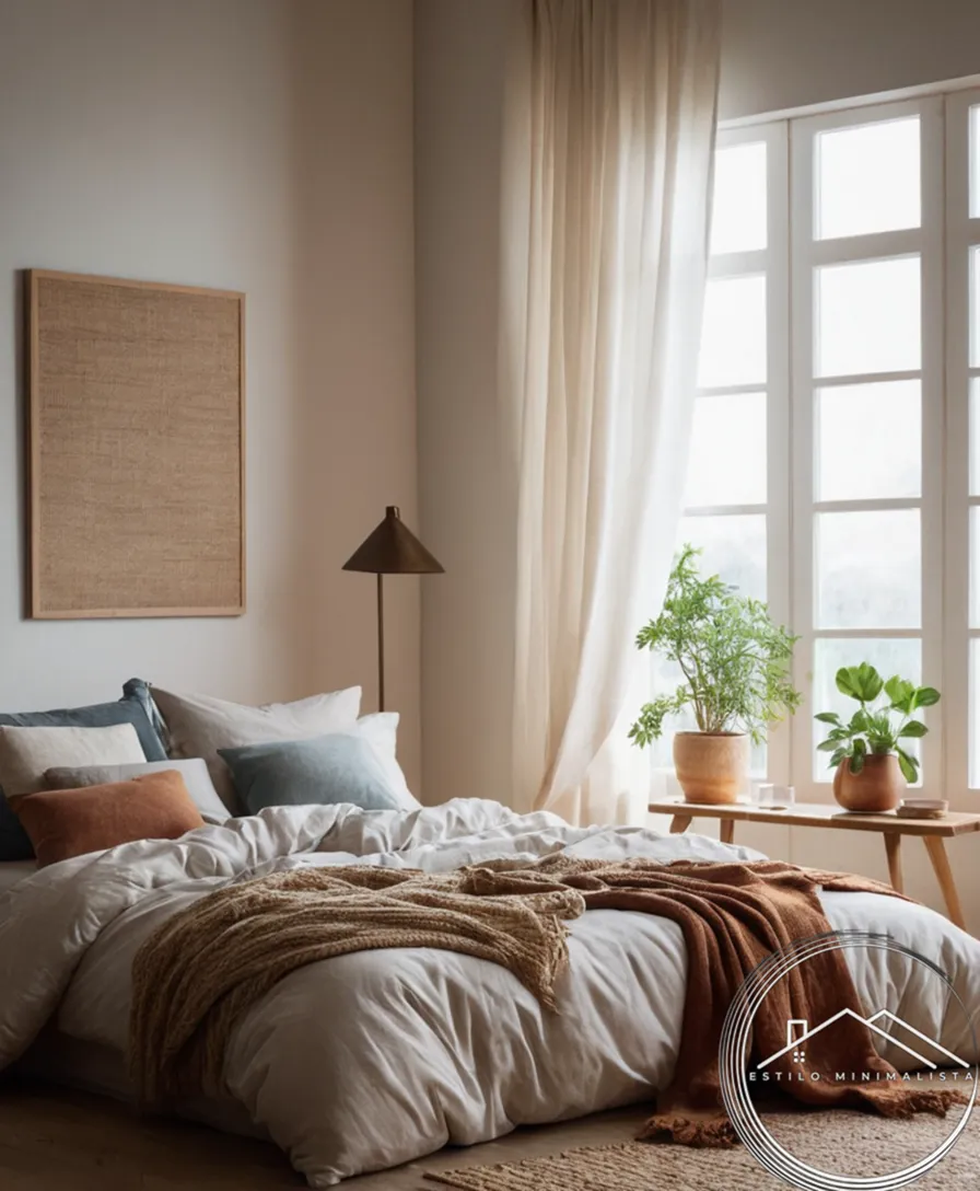 A minimalist home decor setup from recycled clothing textures.