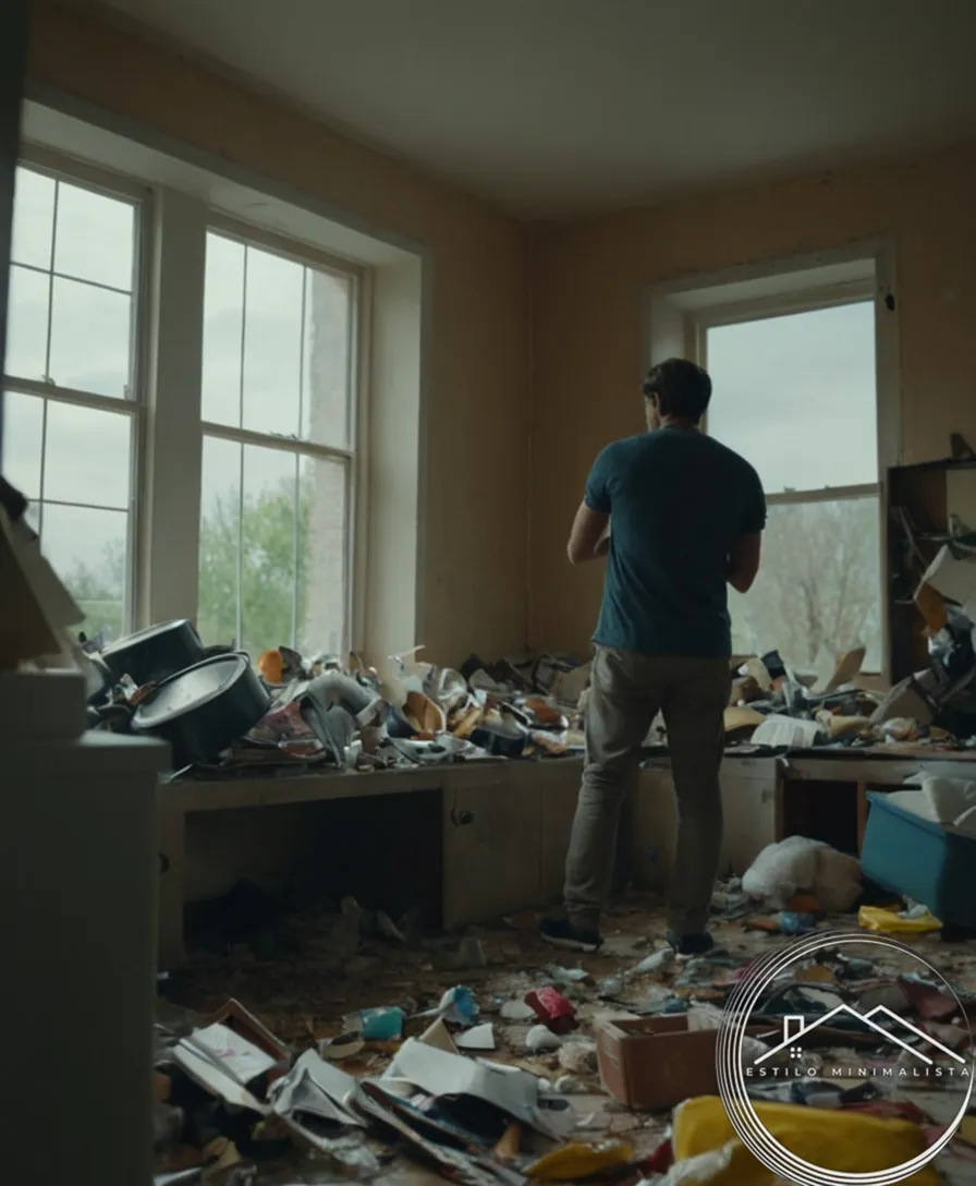 A person discarding broken household items in an organized manner.