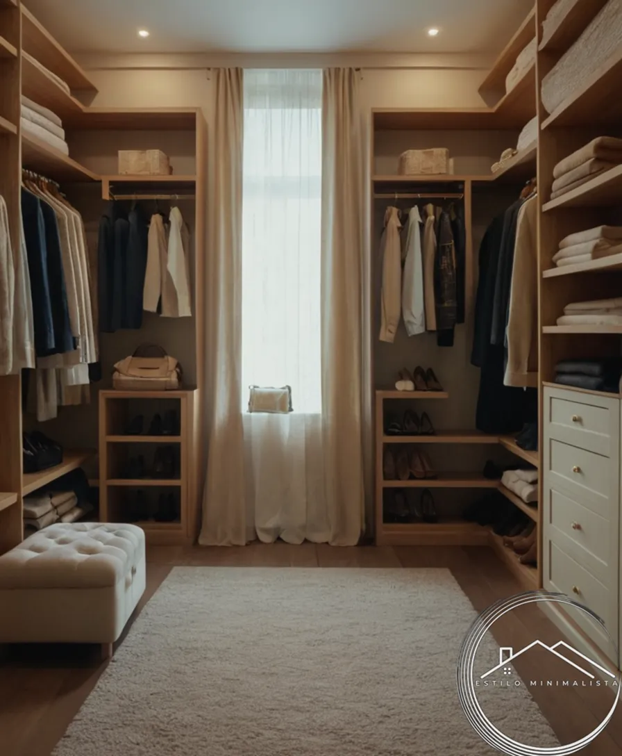 A closet with seasonal clothes neatly organized.