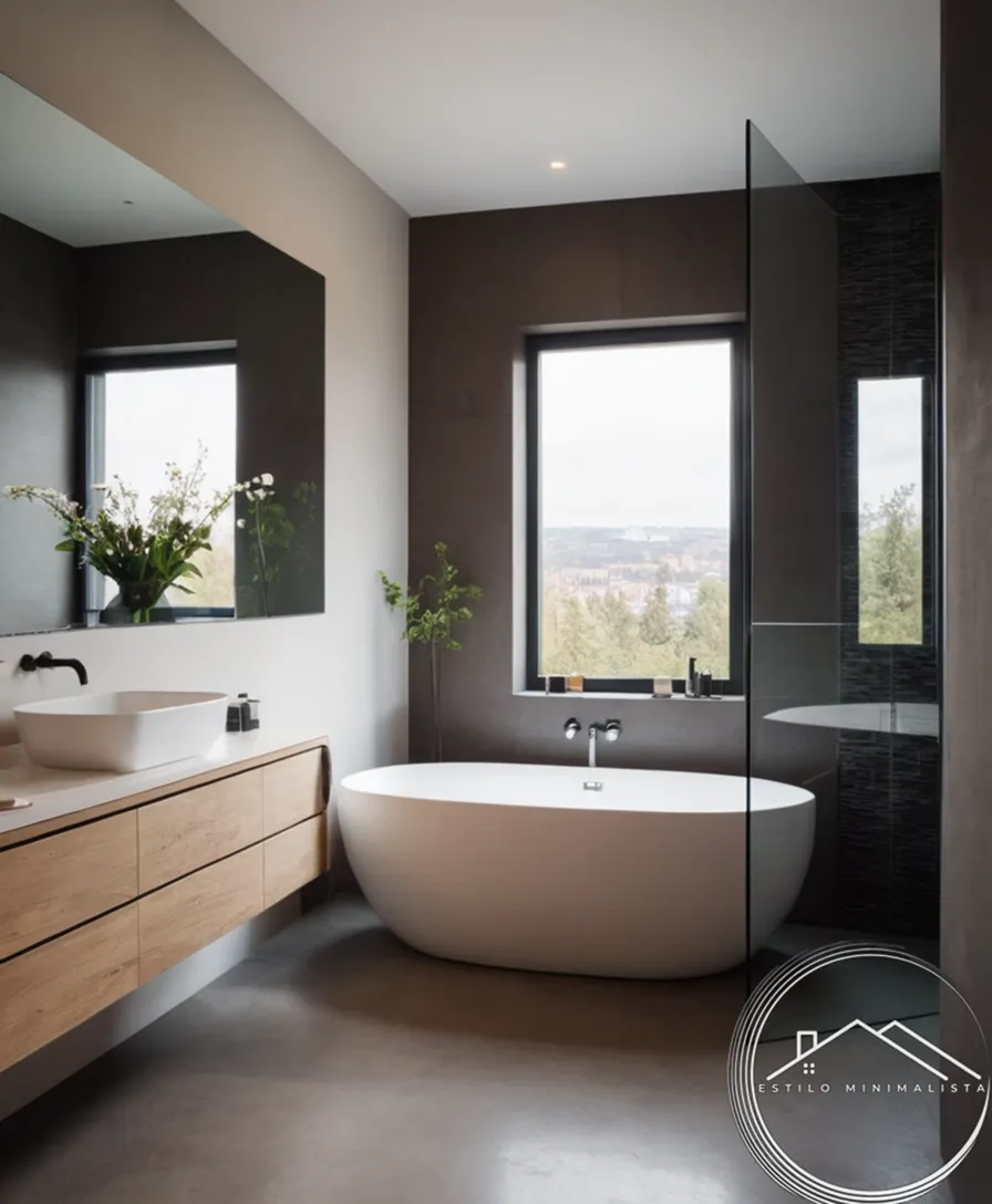 A small bathroom showcasing minimalist, space-saving design elements.