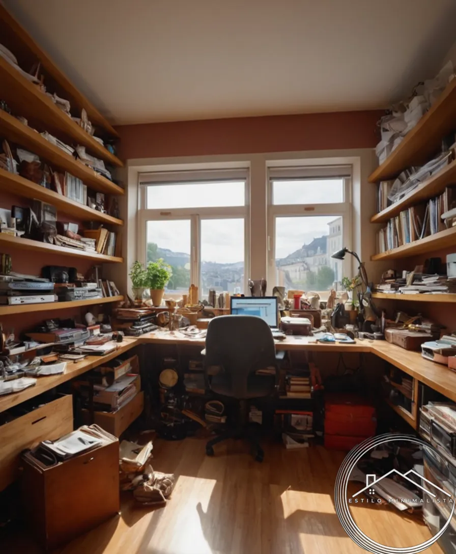 A cluttered room transformed into an organized space.