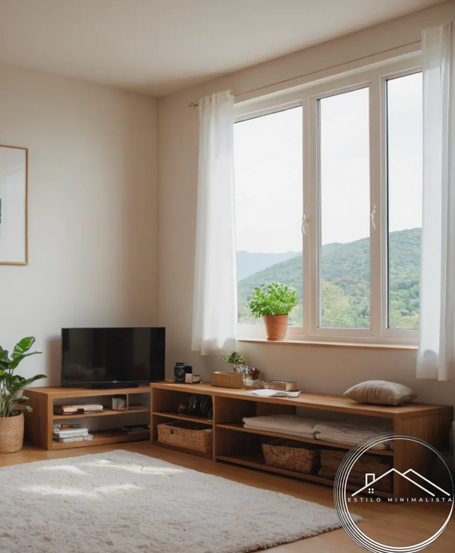 A serene and organized room after KonMari decluttering.