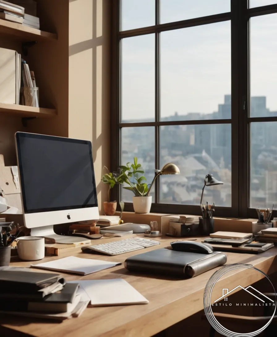 A cluttered desk compared to a minimalist, organized workspace.